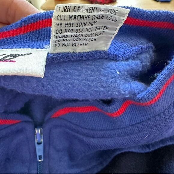 Retro 90s Athco Blue Red Black Colorblock Full Zip Sweatshirt - Men L - Picture 6 of 6